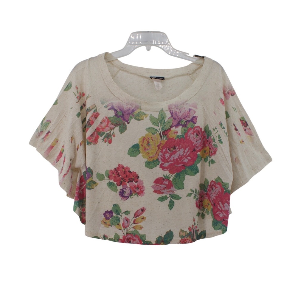 Wet Seal Crop Top Women XS Cream Y2K Boho Festival Summer Aesthetic Country Club